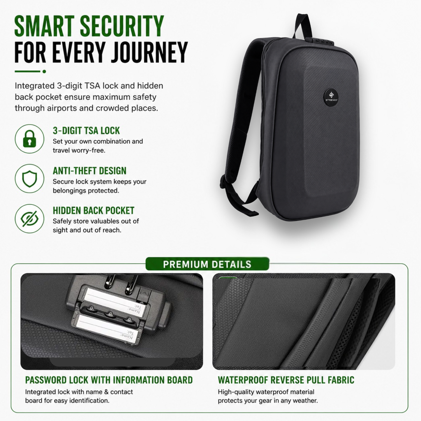 STRENDY Titan Shell X Laptop Backpack